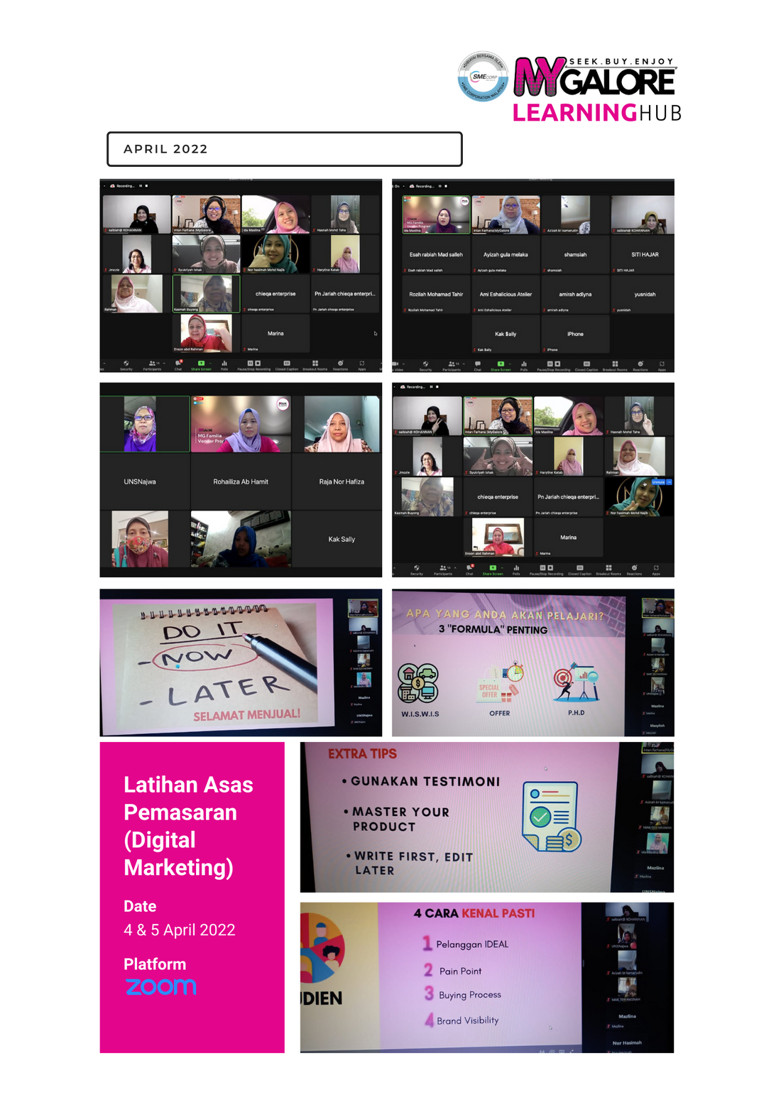 Latihan Asas Pemasaran (Digital Marketing) - MyGalore