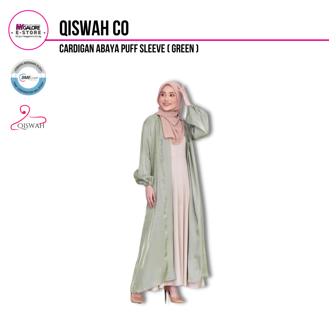 Cardigan Abaya Puff Sleeve | Qiswah Co - MyGalore