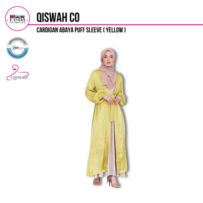 Cardigan Abaya Puff Sleeve | Qiswah Co - MyGalore